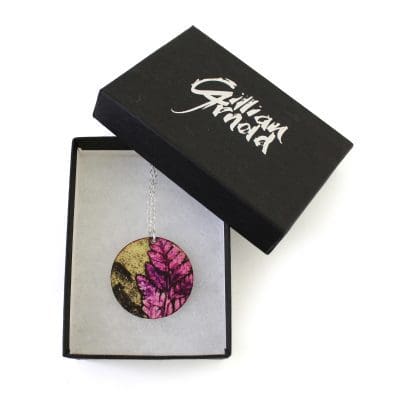 Botanical Inspired Golden Fern Pendant Necklace Box