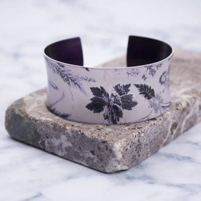 Botanical Design Winter Flourish Aluminium Cuff Bracelet