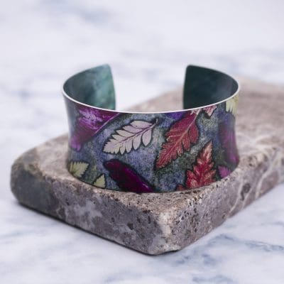 Warm Mini Ferns Bracelet, Botanical Aluminium Jewellery