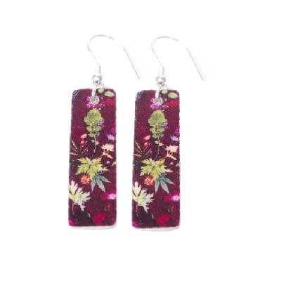 Botanical Inspired Tropical Wine Earring Set. Stylish Jewellery Gift