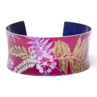 NTS Hot Pink Botanical Cuff Bracelet and Jewellery Gift