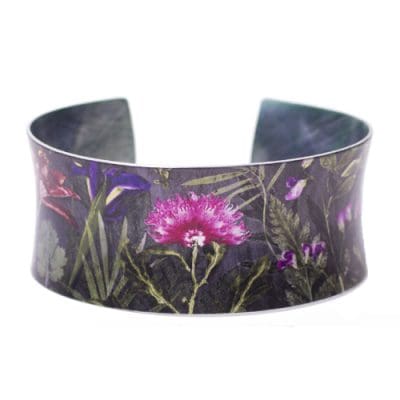 Midnight Bloom Botanical Cuff Bracelet and Jewellery Gift